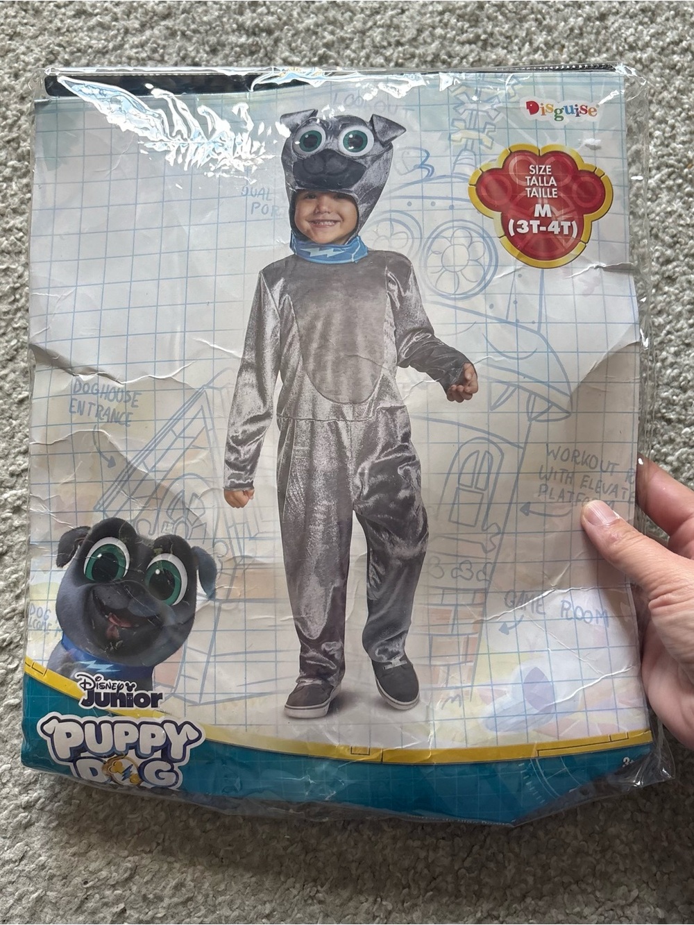 Disney Puppy Dog Pals Bingo Costume in Gray and Blue - Kids Medium (3T-4T)
